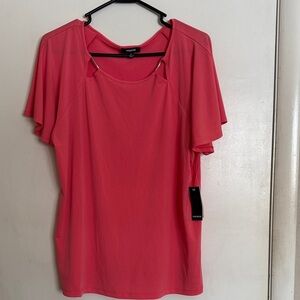 Premise Coral Flutter Sleeve Blouse NWT
